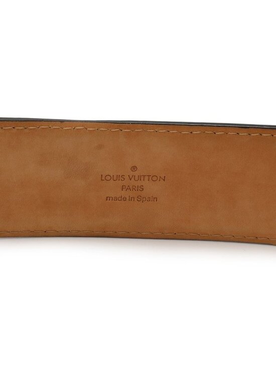 Louis Vuitton Santure Jeans Belt Leather Noir Black Silver Hardware 90 main image 6
